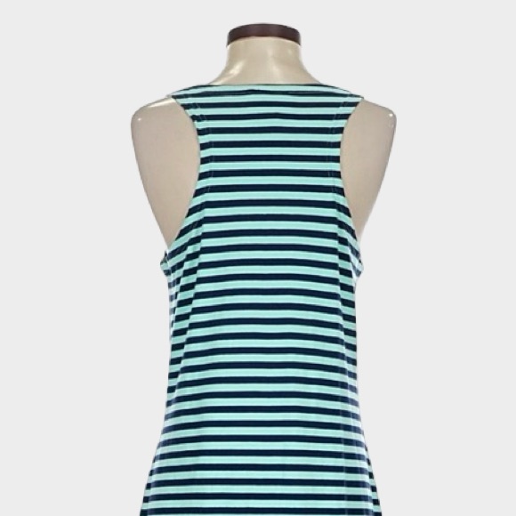 Tuckernuck Sail to Sable Striped Tank Maxi Dress Green Navy Blue Small Nautical - Picture 8 of 11